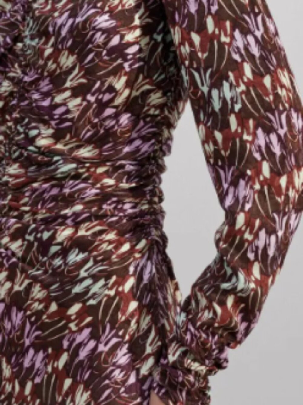 ME+EM Tulip Print Midi Dress, Pink/Brown Multicolor - Size 8 - Picture 2 of 9